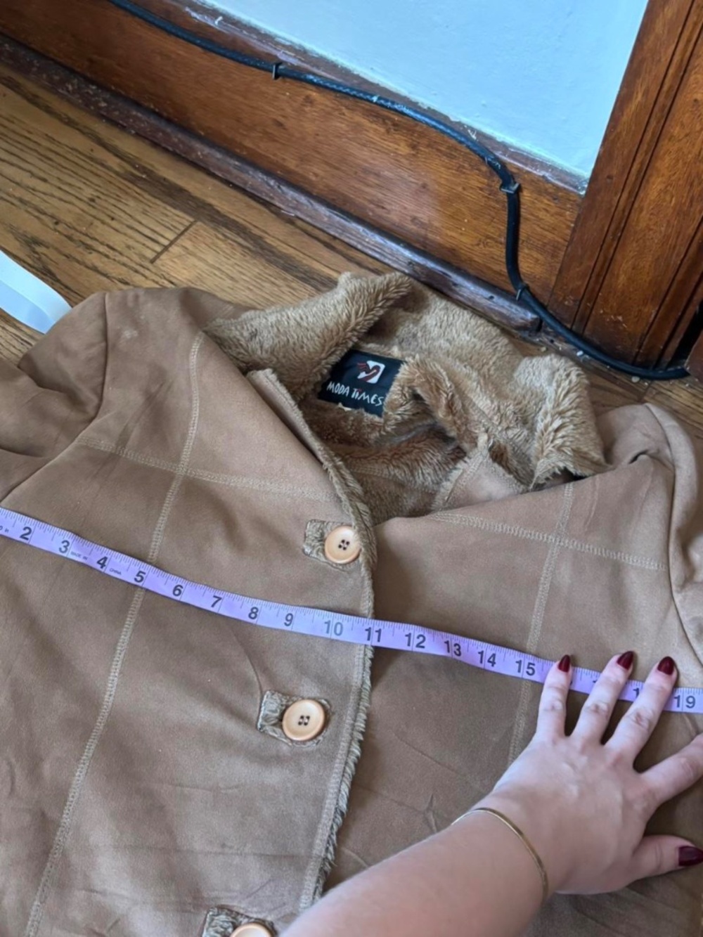 Vintage Y2K Faux Suede Sherpa Coat 🧸 - Picture 6 of 7